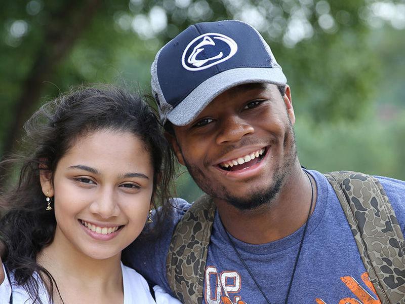 Students smiling